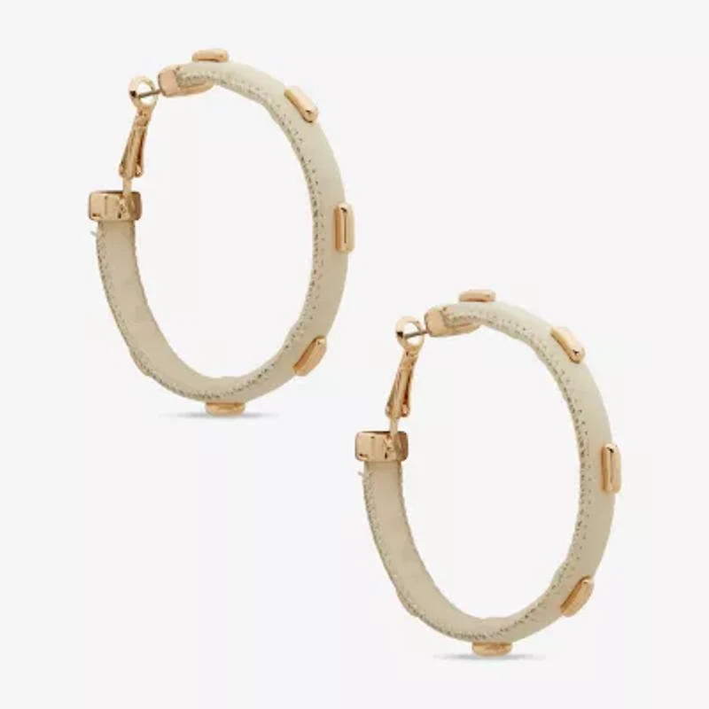 Worthington Gold Tone Womens 50.8mm Hoop Earrings