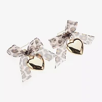 Bijoux Bar Gold Tone Womens Bow Heart Drop Earrings