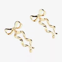 Bijoux Bar Gold Tone Womens Bow Drop Earrings