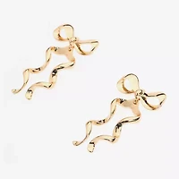 Bijoux Bar Gold Tone Womens Bow Drop Earrings