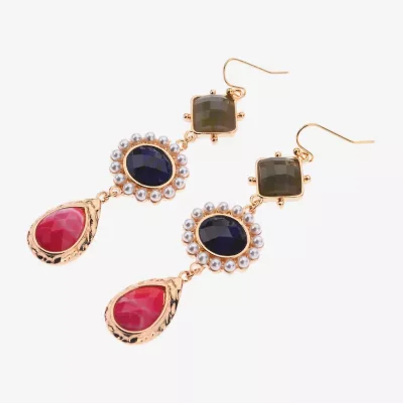 Bijoux Bar Gold Tone Womens Drop Earrings