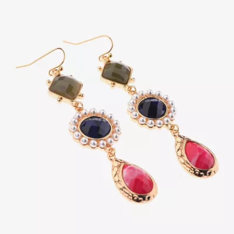 Bijoux Bar Gold Tone Womens Drop Earrings
