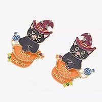 Bijoux Bar Halloween Cat Womens Drop Earrings