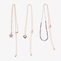 Arizona Womens Flower Heart 3-pc. Necklace Set