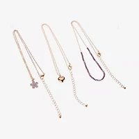 Arizona Womens Flower Heart 3-pc. Necklace Set