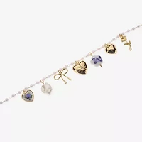 Arizona Womens Simulated Pearl Bow Flower Heart 16 Inch Pendant Necklace