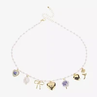 Arizona Womens Simulated Pearl Bow Flower Heart 16 Inch Pendant Necklace