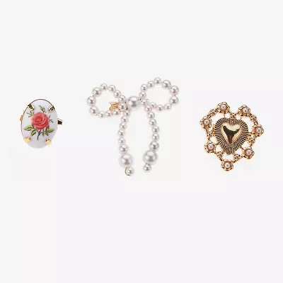 Arizona Gold Tone Bow Flower Heart Pin