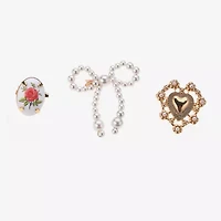 Arizona Gold Tone Bow Flower Heart Pin