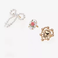 Arizona Gold Tone Bow Flower Heart Pin