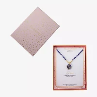 Footnotes Womens Blue Glass 10K Gold Over Brass 16 Inch Beaded Necklace