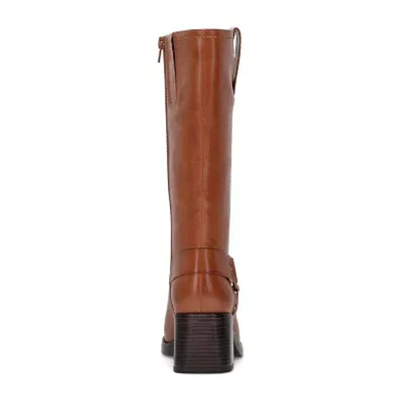 Frye and Co. Womens Nica Stacked Heel Motorcycle Boots