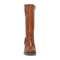 Frye and Co. Womens Nica Stacked Heel Motorcycle Boots