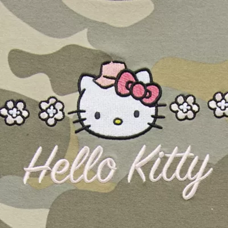 Womens Crew Neck Short Sleeve Fitted Hello Kitty Juniors Graphic T-Shirt