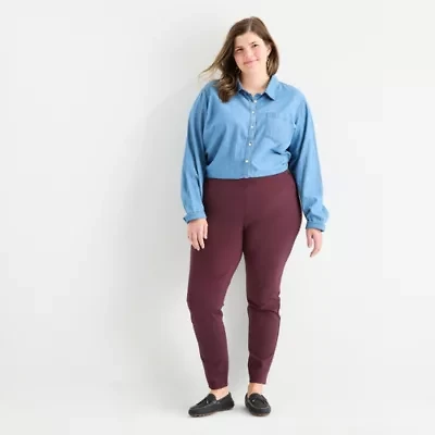 St. John's Bay Womens Plus Skinny Pull-On Pant