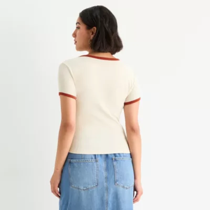 a.n.a Womens Crew Neck Short Sleeve T-Shirt