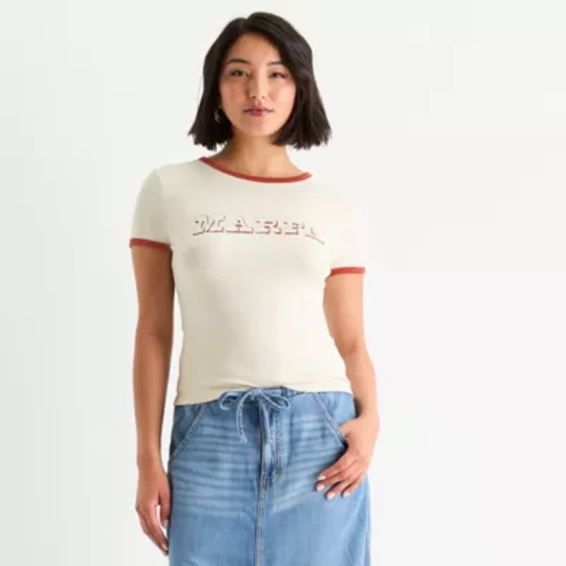a.n.a Womens Crew Neck Short Sleeve T-Shirt