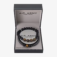 J.P. Army Mens 2-pc. Multi Color Stainless Steel Bracelet Set