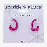 Sparkle Allure Womens Crystal 18.8mm Hoop Earrings