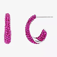 Sparkle Allure Womens Crystal 18.8mm Hoop Earrings