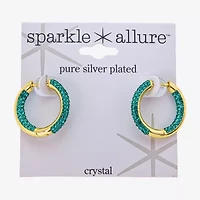 Sparkle Allure Womens Crystal 10K Gold Over Brass 20.1mm Hoop Earrings