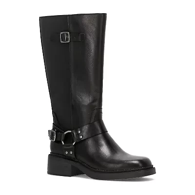 Frye and Co. Womens Maeve Stacked Heel Motorcycle Boots