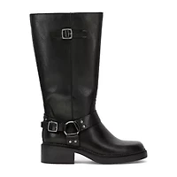 Frye and Co. Womens Maeve Stacked Heel Motorcycle Boots