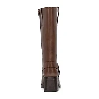 Frye and Co. Womens Nica Stacked Heel Motorcycle Boots