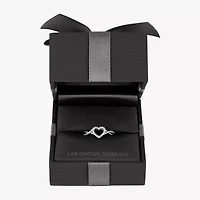 Heart (Gh / Si2 I1) Womens 1/6 CT. T.W. Lab Grown White Diamond 10K Gold Cocktail Ring