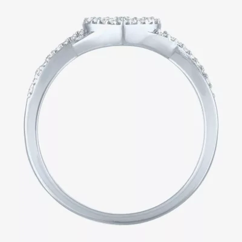 Heart (Gh / Si2 I1) Womens 1/6 CT. T.W. Lab Grown White Diamond 10K Gold Cocktail Ring