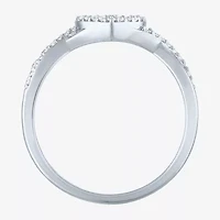 Heart (Gh / Si2 I1) Womens 1/6 CT. T.W. Lab Grown White Diamond 10K Gold Cocktail Ring