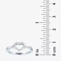 Heart (Gh / Si2 I1) Womens 1/6 CT. T.W. Lab Grown White Diamond 10K Gold Cocktail Ring