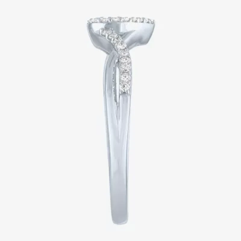Heart (Gh / Si2 I1) Womens 1/6 CT. T.W. Lab Grown White Diamond 10K Gold Cocktail Ring