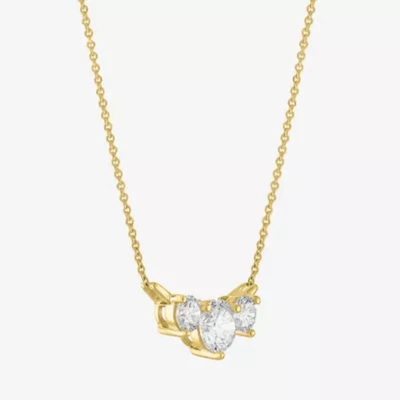 (Si2-I1/G-H) Womens 1 CT. T.W. Lab Grown White Diamond 10K Gold 16 Inch Pendant Necklace