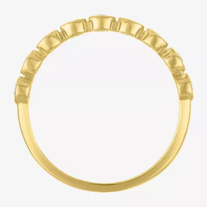 (G-H / Si2-I1)\T Womens 1/4 CT. T.W. Lab Grown White Diamond 10K Gold Anniversary Wedding Band