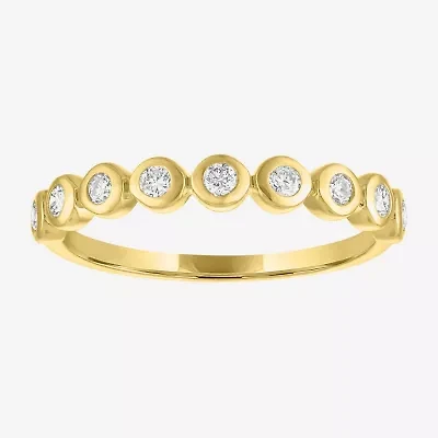 (G-H / Si2-I1)														 Womens 1/4 CT. T.W. Lab Grown White Diamond 10K Gold Anniversary Wedding Band