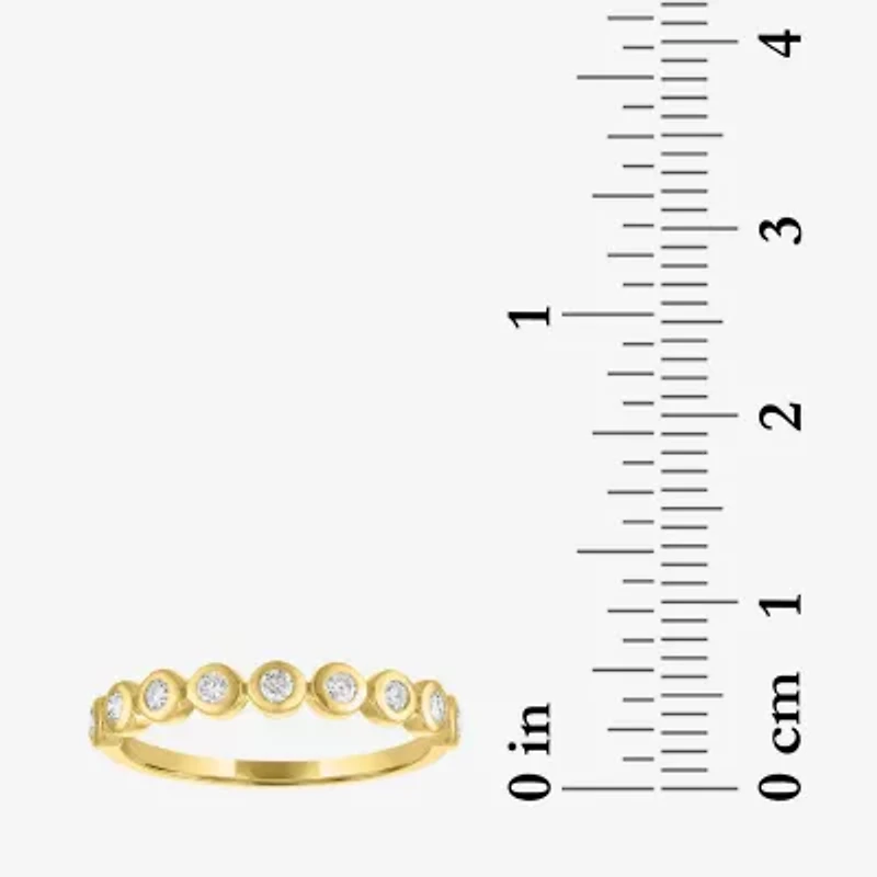 (G-H / Si2-I1)\T Womens 1/4 CT. T.W. Lab Grown White Diamond 10K Gold Anniversary Wedding Band