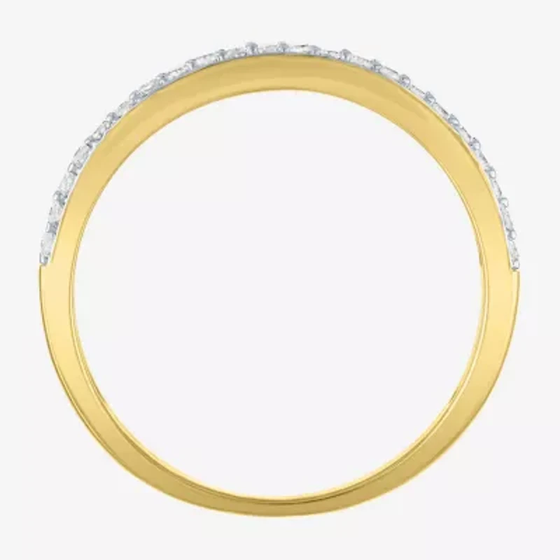 (G-H/ Si2-I1)														 Womens 2MM 1/6 CT. T.W. Lab Grown White Diamond 10K Gold Heart Anniversary Wedding Band