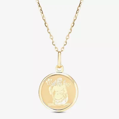 LIMITED QUANTITIES! Womens 14K Gold Round 18 Inch Zodiac Pendant Necklace