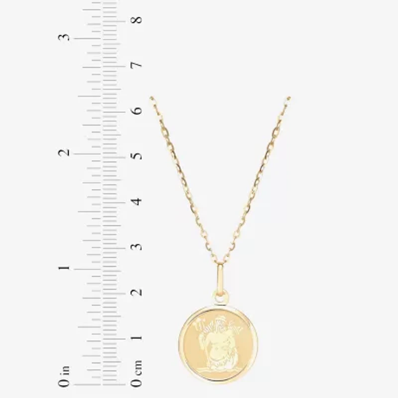 LIMITED QUANTITIES! Womens 14K Gold Round 18 Inch Zodiac Pendant Necklace