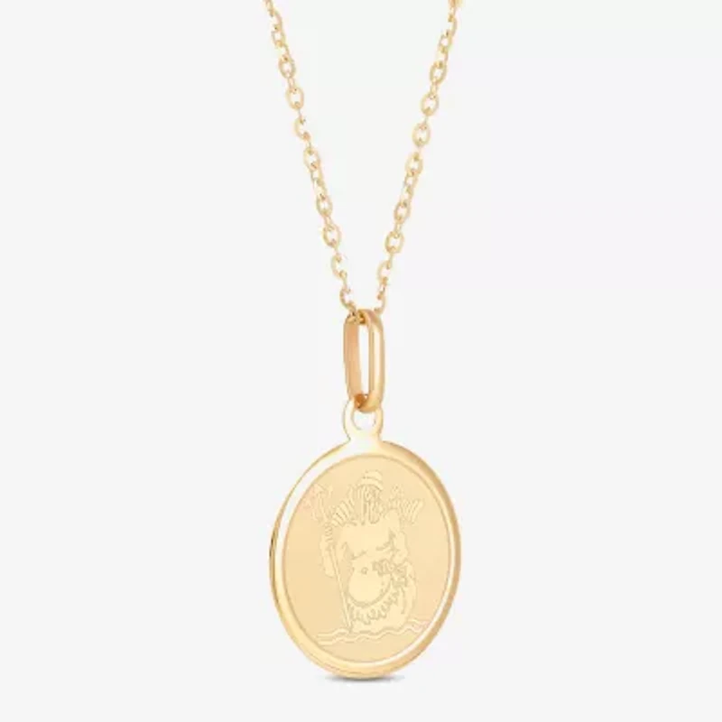 LIMITED QUANTITIES! Womens 14K Gold Round 18 Inch Zodiac Pendant Necklace