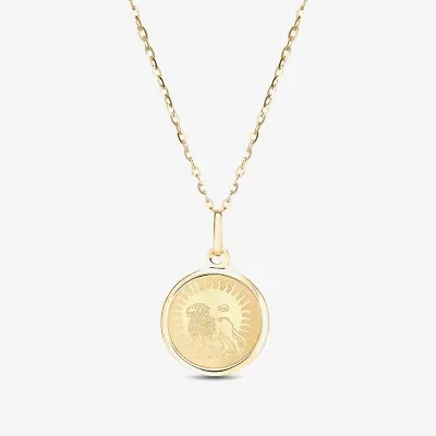 Leo Womens 14K Gold Round 18 Inch Pendant Necklace