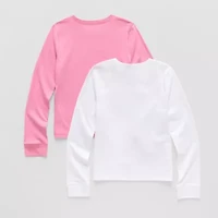 Thereabouts Little & Big Kid Girls Sensory Friendly Crew Neck Long Sleeve Adaptive Regular Fit Graphic T-Shirt