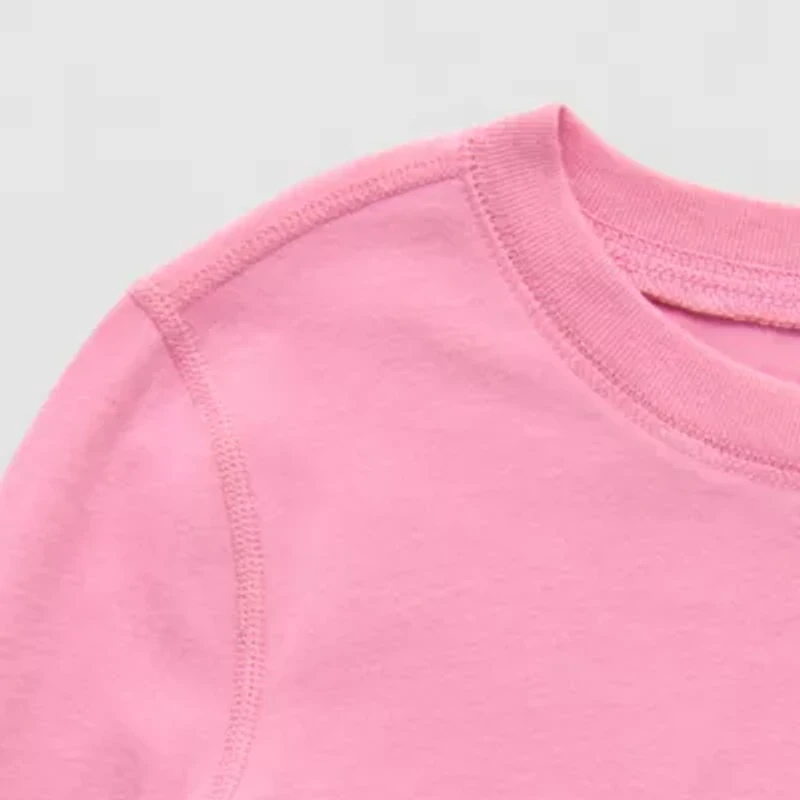 Thereabouts Little & Big Kid Girls Sensory Friendly Crew Neck Long Sleeve Adaptive Regular Fit Graphic T-Shirt