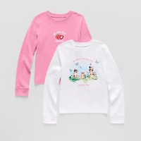 Thereabouts Little & Big Kid Girls Sensory Friendly Crew Neck Long Sleeve Adaptive Regular Fit Graphic T-Shirt