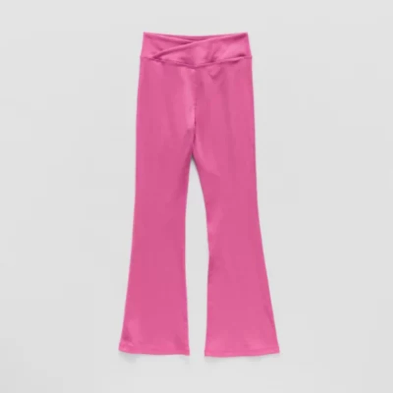 Xersion Ribbed Little & Big Kid Girls Quick Dry High Rise 26 1/2" Active Flare Full Length Leggings