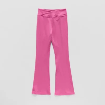 Xersion Ribbed Little & Big Kid Girls Quick Dry High Rise 26 1/2" Active Flare Full Length Leggings