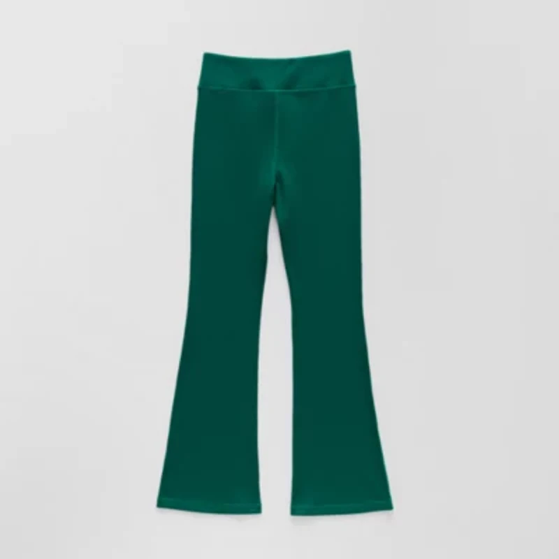 Xersion Ribbed Little & Big Kid Girls Quick Dry High Rise 26 1/2" Active Flare Full Length Leggings