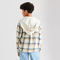 Thereabouts Little & Big Kid Boys Hooded Long Sleeve Cuffed Regular Fit Button-Down Shirt