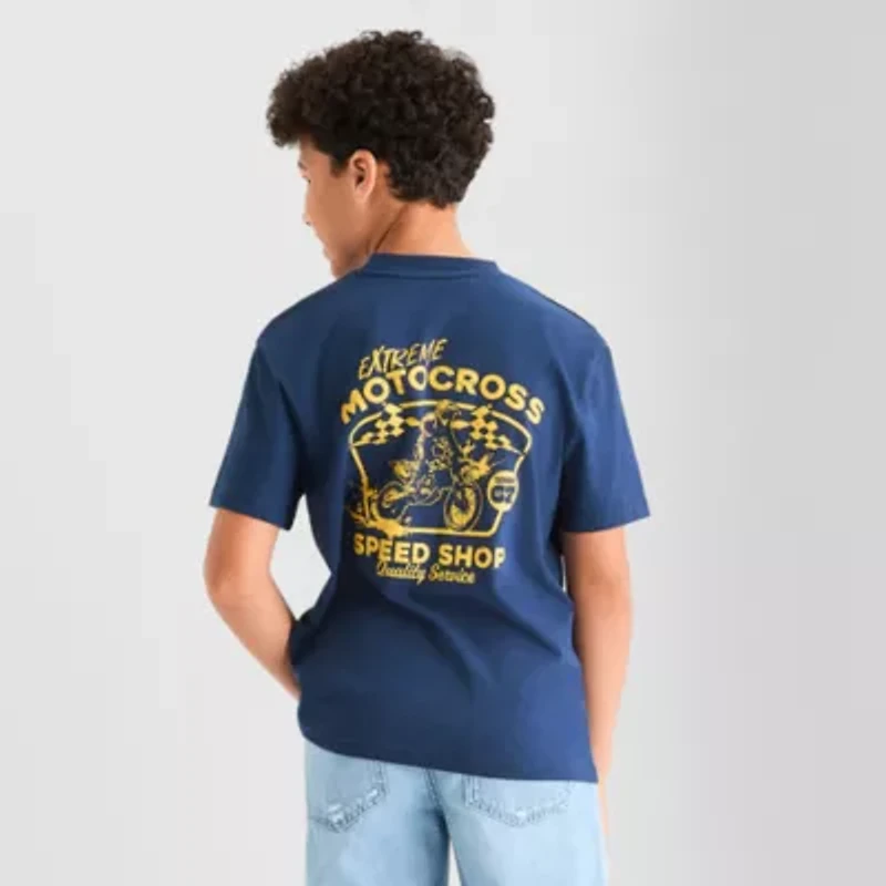 Thereabouts Little & Big Kid Boys Crew Neck Short Sleeve Oversized Graphic T-Shirt